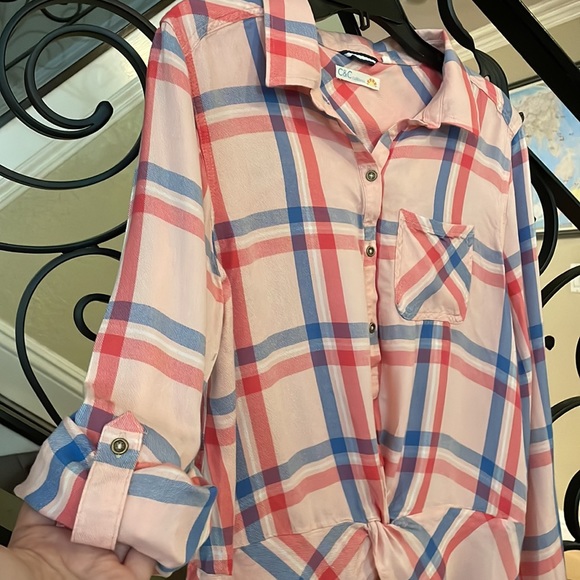 C&C California women’s pink plaid Shirt - Picture 4 of 7